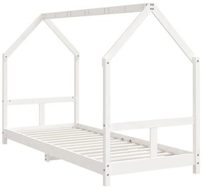 Estrutura de cama infantil 80x200 cm pinho maciço branco