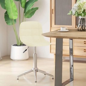 vidaXL Cadeira de jantar giratória tecido cor creme