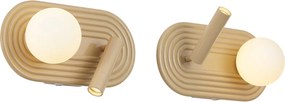 Conjunto de 2 Candeeiros de Parede Retro Taupe Incl. LED Regulável em 3 Níveis e USB-C - Lila