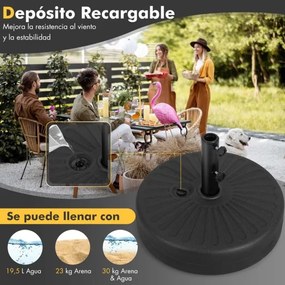 Suporte de guarda-sol insuflável resistente 50 x 36 cm (diâmetro x altura), compatível com hastes de 38/48 mm, capacidade de carga de 22 kg, para jard