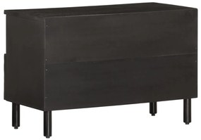 Móvel de TV 70x33x46 cm madeira de mangueira maciça preto