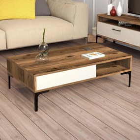 Mesa de Centro Istanbul – Nogueira Cream – 105 cm x 32,6 cm x 60 cm