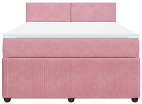 Cama com molas/colchão 140x200 cm veludo rosa