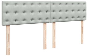 Cama com molas/colchão 200x200 cm veludo cinzento-claro
