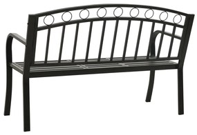 Banco de jardim com mesa 120 cm aço preto