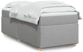 vidaXL Cama com molas/colchão 90x200 cm tecido cinza-claro