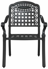 Cadeiras de Jardim vidaXL 2 unidades Preto Alumínio Fundido