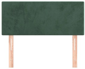 Cabeceira de cama veludo 100x5x78/88 cm verde-escuro