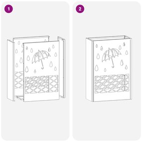 Suporte para Guarda-Chuva Antracite Metal Médio