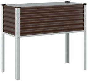 Vaso/floreira de jardim 100x41x90 cm aço castanho