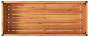 Vaso/floreira de jardim c/ prateleira 110x45x80 cm acácia/aço