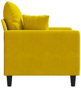 Poltrona Cinha - Cor Amarelo - 78x77x80 cm - Em Veludo e Estrutura em