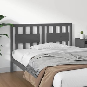 vidaXL Cabeceira de cama 140,5x4x100 cm pinho maciço cinzento
