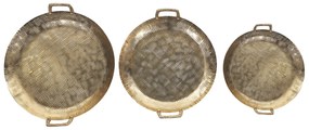 Conjunto de 3 bandejas decorativas douradas DEORIA Beliani