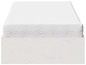 Sofá-cama com colchão 90x200 cm madeira de pinho maciça branco