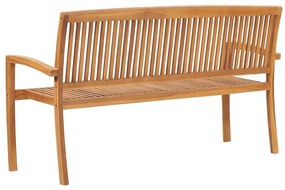 Banco de jardim empilhável c/ almofadão 159 cm teca maciça