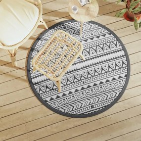 Tapete de exterior Ø120 cm ARAKIL PP preto