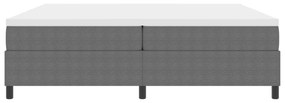 Cama Box Spring com Colchão Cinza 200x200 cm Tecido de Veludo