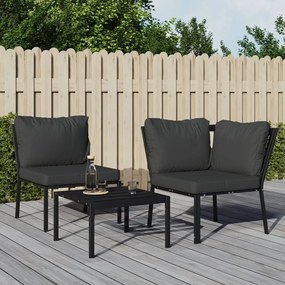vidaXL Cadeira de jardim com almofadões cinzentos 76x76x79 cm aço