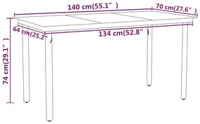 5 pcs Conjunto de jantar para jardim preto