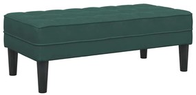 Sofá de Jardim vidaXL com Banco e Almofadas em Veludo Verde Escuro em