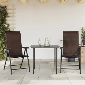 vidaXL Cadeiras de jardim dobráveis 2 pcs vime PE castanho