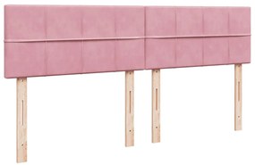 Cama com molas/colchão 200x200 cm veludo rosa