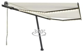 Toldo automático com LED e sensor de vento 400x300 cm cor creme