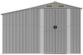 Abrigo de jardim 277x192,5x179 cm aço galvanizado cinzento