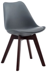 Cadeira de cozinha e sala de jantar Borneo V2 em couro sintético com estrutura em Cor Nogueira 48 x 84 x 41,5 cm Cinzento