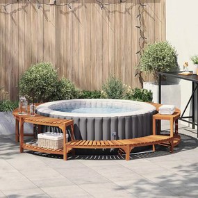 vidaXL Cercas de Banheira Quente Castanho Ø275 cm