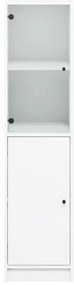 Aparador alto c/ porta de vidro 35x37x142 cm branco