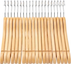Conjunto de 20 cabides 32 x 1,2 x 19 cm (C x L x A) cor natural