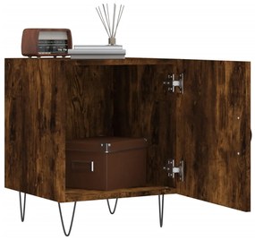Mesa cabeceira 2pcs 40x40x50cm derivado madeira carvalho fumado