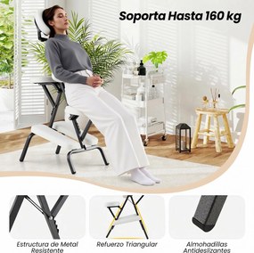 Cadeira de massagem dobrável com altura ajustável, cadeira para tatuagem, estética e SPA, leve e portátil, com bolsa de transporte, 48 x 55 x 120 cm,