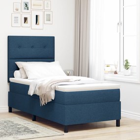 Cama Box com Colchão Azul 90x200 cm Tecido