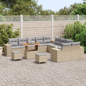 Conjunto de Sofás de Jardim vidaXL de 13 Peças com Almofadas em Rattan
