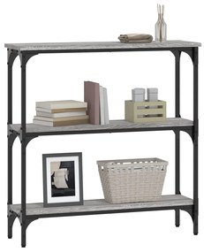 Mesa consola 75x22,5x75 cm derivados de madeira cinzento sonoma