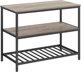 Armário de cozinha de 3 níveis 60 x 120 x 90 cm industrial preto-greige