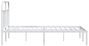 Estrutura de cama com cabeceira 180x200 cm metal branco