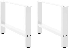 vidaXL Pés para mesa de centro , brancos, 2 peças, 70x (42-43) cm, aço