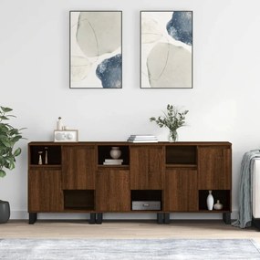 vidaXL Aparadores 3 pcs madeira processada cor carvalho castanho