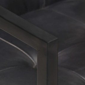 Cadeiras de jantar cantilever 6 pcs couro genuíno preto
