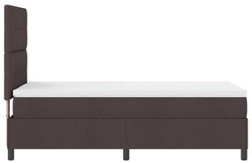 Cama Box Spring com Colchão Castanho 100x200 cm Tecido