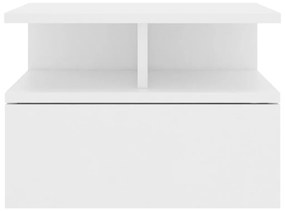 Mesa de cabeceira suspensa 40x31x27 cm contraplacado branco