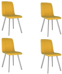 vidaXL Cadeiras de jantar 4 pcs veludo amarelo