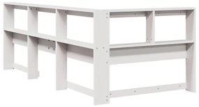 Estante cabeceira forma de L 90 cm madeira pinho maciça branco