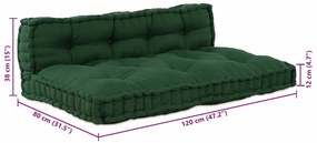 Almofada de Sofá Pallet 2 pcs Verde Standard Poliéster &amp; Espuma