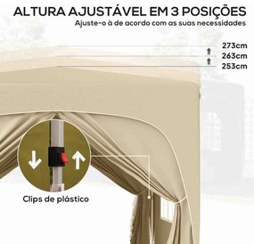 Tenda Dobrável Tenda 3x3 m com Painéis Laterais UPF50+ Tenda de Jardim