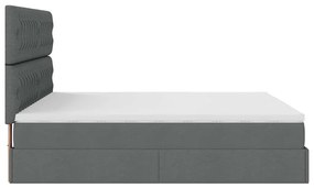 Estrutura de cama otomana com colchão 180x200cm cinzento escuro